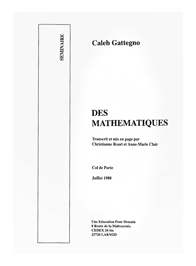 Transcription Séminaire des Mathématiques